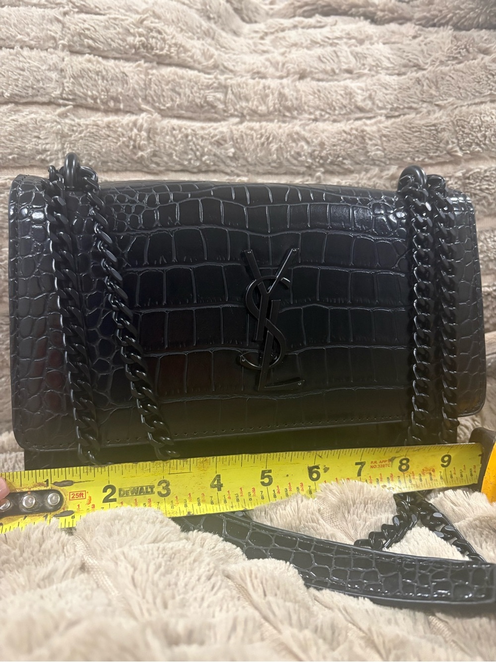 Elegant black croc style purse